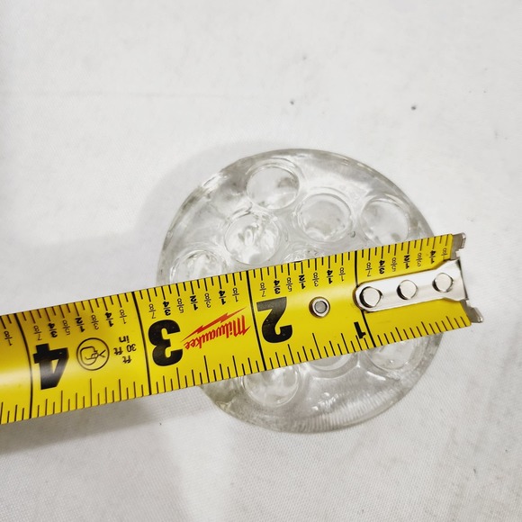 Vintage Handblown Clear Glass Flower Frog Footed Floral Arrangements - Picture 13 of 14